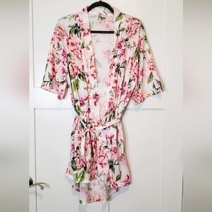 Show Me Your Mumu Kimono Robe Brie  Garden Of Blossoms White Pink Floral One Siz